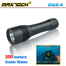 Maxtoch DI6X-4 lampe de plongée LED étanche en aluminium noir